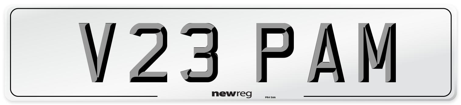 V23 PAM Number Plate from New Reg